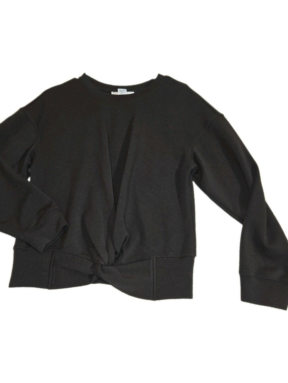 magaschoni sweater Pullover Twist Front Sz S Black Long Sleeve